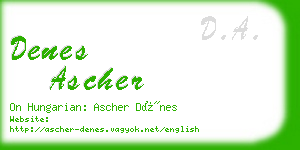 denes ascher business card